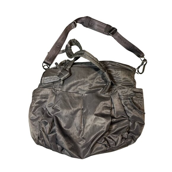 Lululemon Athletica Grey Gym Bag Nylon Polyester Spacious Lightweight Durable St - Picture 3 of 7